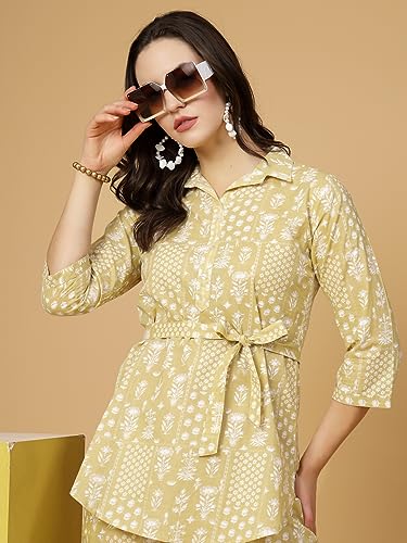 Image of Pistaa's Women Summery Floral Cotton Co-ord Set