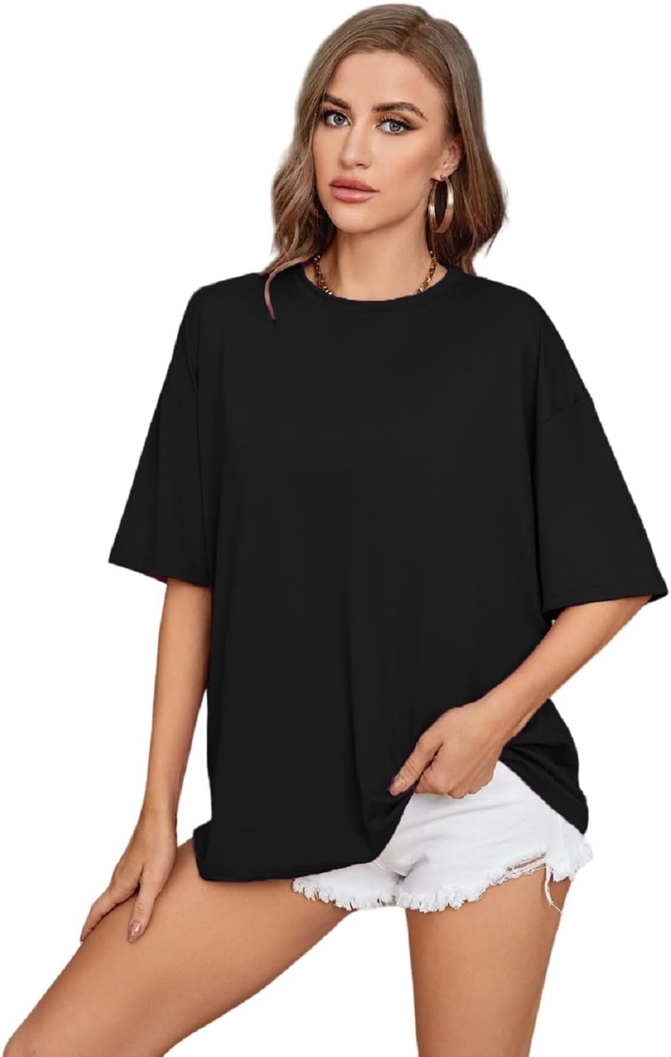 Cotton Half Sleeve Oversized t Shirts for Women, Loose t Shirts for Women, Baggy t Shirt for Women, Tshirt for Women Oversize