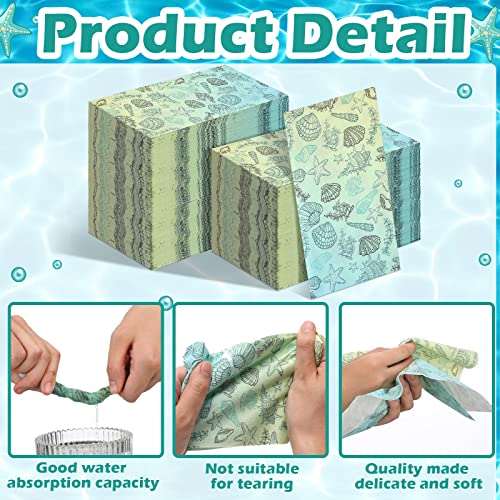 200 Pcs Disposable Guest Napkins Summer Disposable Hand Towels For Bathroom Starfish And Seashell Paper Napkin Decorative Paper Guest Towels Summer Napkin For Dinner Holiday Baby Shower Party #TOP2