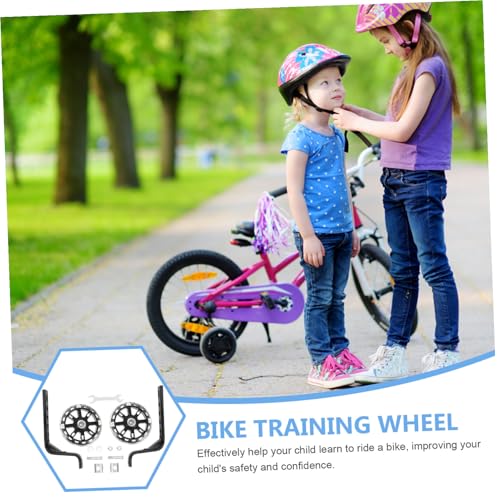 2 ruedas de entrenamiento para bicicletas, soporte auxiliar resistente con diseño luminoso, fáciles de instalar, ayudan a mantener el equilibrio y la seguridad al aprender a andar en bicicleta miniatura 5