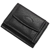 BOCCX Trendige Leder Mini-Geldbörse Geldbeutel Mini Herren Portemonnaie 10025 (Schwarz)