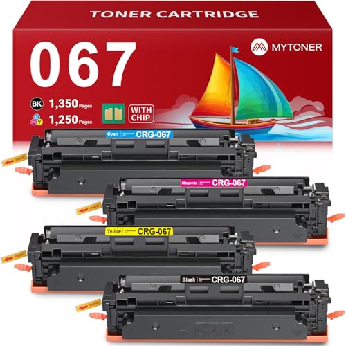 MYTONER 067 Toner Cartridge Set Compatible Replacement for Canon 067 067H for Color imageCLASS MF656Cdw LBP632Cdw MF653Cdw LBP633Cdw MF654Cdw Printer 4 Pack High Yield Ink (Black Cyan Yellow Magenta)