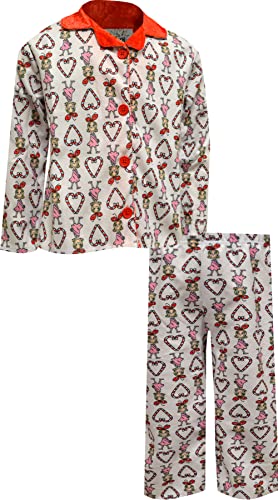 Komar Kids Girls Dr. Seuss The Grinch Cindy Lou Who Toddler Girls Flannel Pajamas