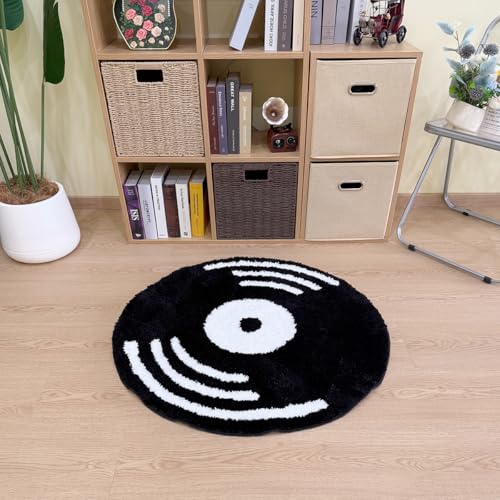 Tapete redondo de vinilo tufted diseño música 80 cm miniatura 5