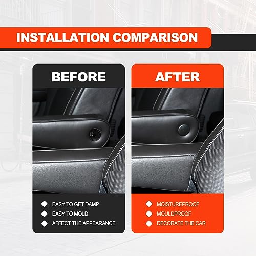 2pcs Armrest Cap Cover Compatible with 07-19 Tahoe Suburban Yukon Cadillac Escalade Seat Parts - Replaces 15279689 Vehicle Accessories Left or Right Rear Bucket Seats Arm Rest Handle Trim Bolt-Black