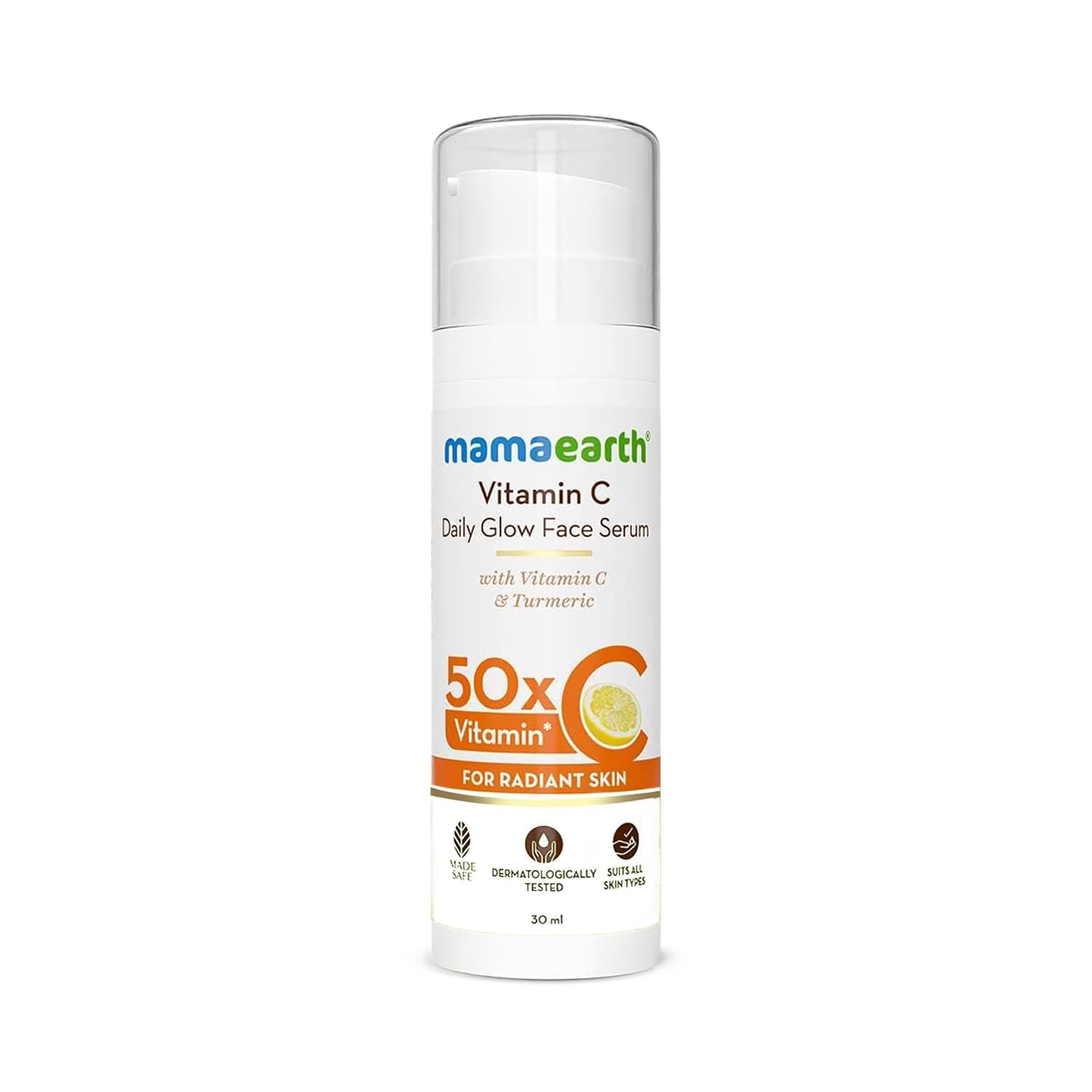 Mamaearth Vitamin C Daily Glow Face Serum for Men & Women - Vitamin C Serum for Glowing Skin, Oily Skin & Dark Spots, With 50x Vitamin C -30ml