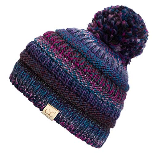 C.C Multi Color Knit Children Beanie Skull Kids Hat with Pom2