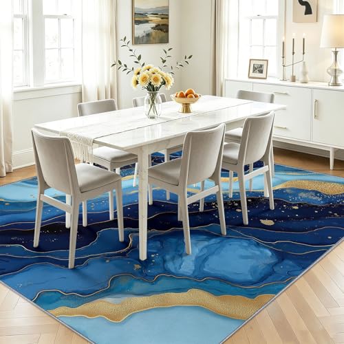 Tapis antidérapant lavable pour entrée et cuisine marbre art - 4