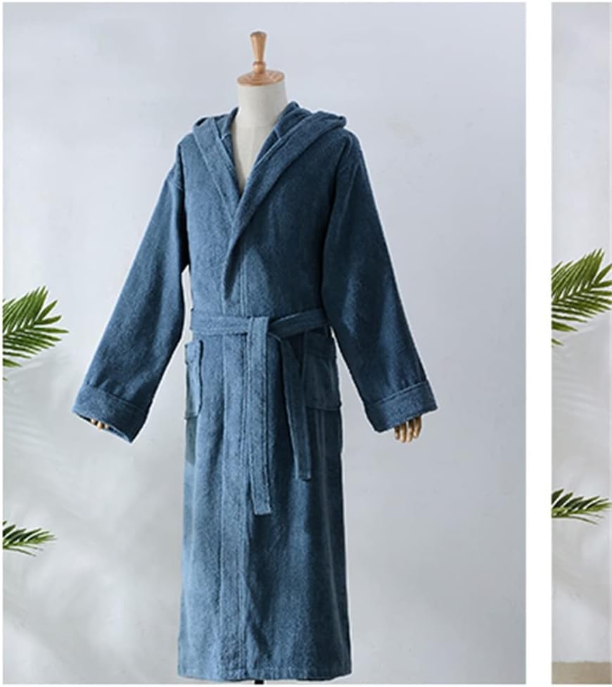 Spring Men's Bathrobe Extra Long And Thick Warm Cotton Plus Winter Women's Robe Kimono Bathrobe