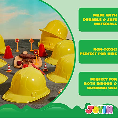 Joyin 24 Pcs Toy Construction Hard Hats, Soft Plastic Yellow Kids Party Hat, Birthday Hats For Construction Birthday Party, Children’s Engineer,Building Dress Up Hats, Theme Party Favors #TOP4