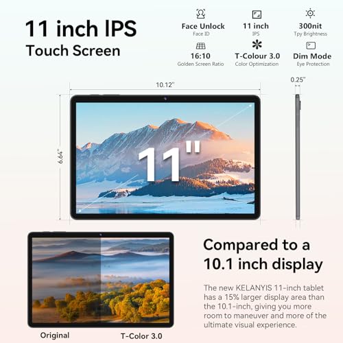 Image of Tablet 11 inch Android 15 Tablets, 24GB RAM + 128 Storage(Expandable up to 2TB), Android Tablet with Case, Octa-Core, IPS HD Display, 13 MP Dual Camera, 8000mAh, 5GWiFi, GPS, Bluetooth 5.0 (Black)