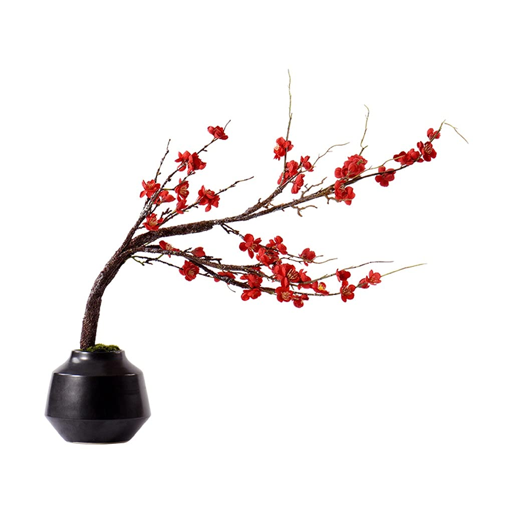 GTHTUHFD Simulation Tree Artificial Bonsai Plants Realistic Moss On Ceramic Flowerpots Bright Artificial Flowers