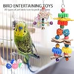 MQUPIN Papageien Vogelspielzeug Grudelspielzeug und Accessoires 12 Packungen, Schwung kaustreißende Sacheln Leiter Klettern Vogelkäfigspielzeug für Säuberung Kleiner Sittiche, afrikanisches Grau – Bild 4
