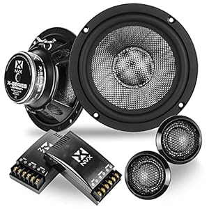 NVX® XSP65KIT 6.5″ Car Speakers, 600W Max, 200W RMS, 2-Way 6-1/2 inch Component System w/ 1″ Silk Dome Tweeters & Passive X-Overs, Easy to Install in Cars/Trucks/Doors (Pair)