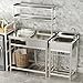 ROOMTEC 304 Stainless Steel Utility Sink Set, Single Bowl Commercial Sink with Drainboard and Hanging Tools for Kitchen, Garage, Laundry Room (Right bowl)