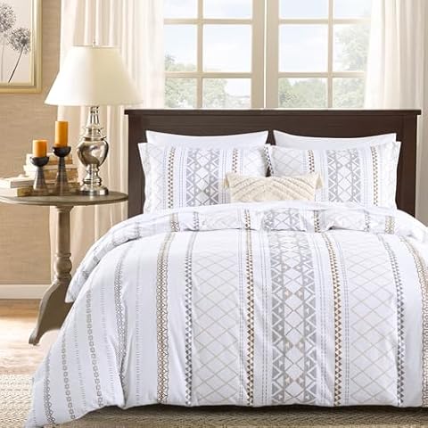 DUOMING Boho Queen Duvet Cover Set Cover