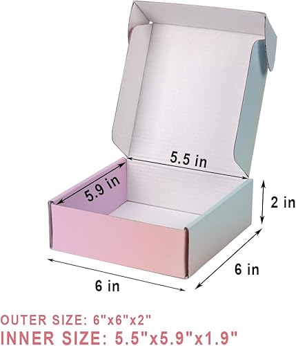 Miniatura 119 de Cajas de envío pequeñas de 6 x 4 x 2 pulgadas para pequeñas empresas, paquete de 30 cajas de correo moradas, caja de embalaje de cartón corrugado