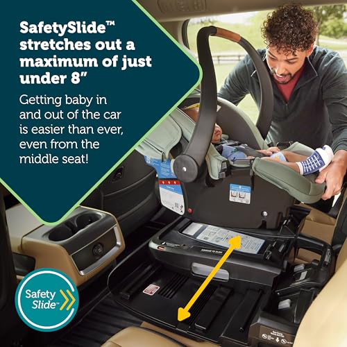 Image of Safety 1st onBoard Slide DLX Infant Car Seat w /SafetySlide Base, Easy-Install Rigid Latch, Lightweight Rear-Facing Seat, Newborn Carrier, Extra-Large Canopy, Travel System Ready, Dusty Green