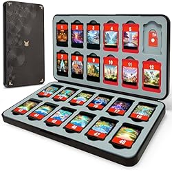 FUNLAB Switch 2 Game Case Holder for Nintendo Switch2 & Micro SD Cards Holder, Switch Game Card Holder, Portable Cartridge Case with 24 Card Storage for Travel - Brown Black