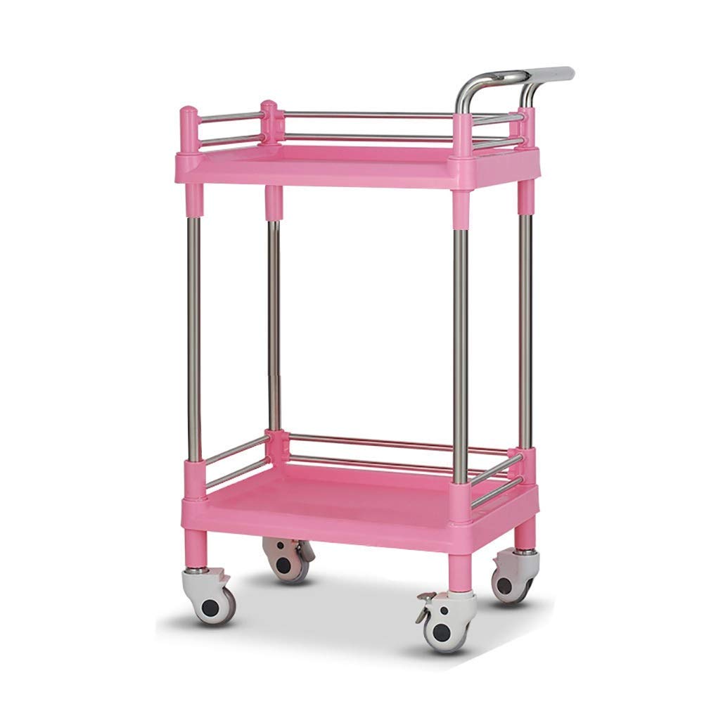 Carrelli Mobili, Carrello per Porzione Della Famiglia Piccoli 2 Livelli Carrello Delle Attrezzature Mediche con Ruote Del Freno Universale, Carrello Di Rotolamento Del Salone Di Bellezza Dell
