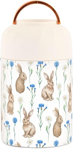 Miniatura 2 de Rabbits Food Jar with Spoon Stainless Steel Vacuum Insulated Food Container 17 oz Thermos for Hot Food