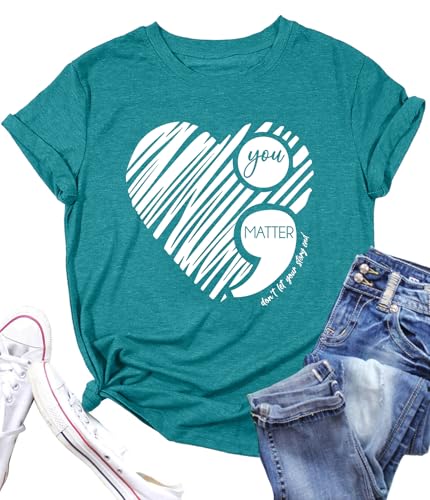 Suicide Awareness Shirt Women You Matter T-Shirt Suicide Prevention Shirts Therapist Psychologist Tee Tops