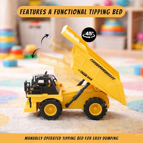 Image of Zest 4 Toyz Dumper Truck Toy for Kids Friction Power Construction Engineering Truck Dumper Push and Go Vehicle Toy for Toddlers