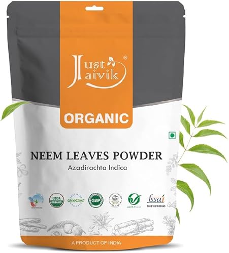 Just jaivik 100 Neem Hojas polvoUSDA Certificado Orgánico Orgánico 227gms12Lb Libra08ozazadirachta IndicaLa Promoción Cabello Sano y claro Piel un