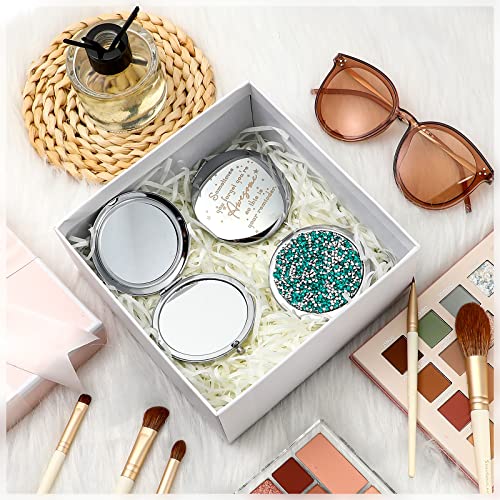 Roowest 10 Pcs Inspirational Compact Mirror Sometimes You Forget You're Awesome Appreciation Thank You Gifts For Women Employee Coworker Friends Gift Magnifying Pocket Mirror (Green) #TOP4