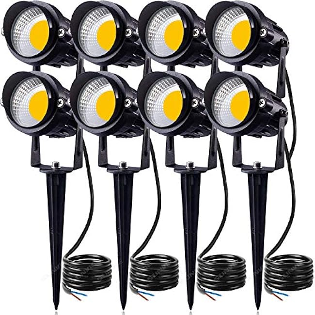 SUNVIE LED Landscape Lights 12W Super Warm White Outdoor Spotlights