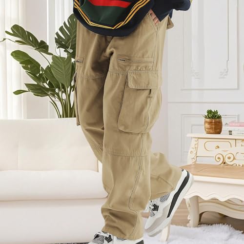 Men's Baggy Workout Cargo Pants Loose Y2K Casual Hiking Pants with Multi Pockets Camping Running Straight Trousers2