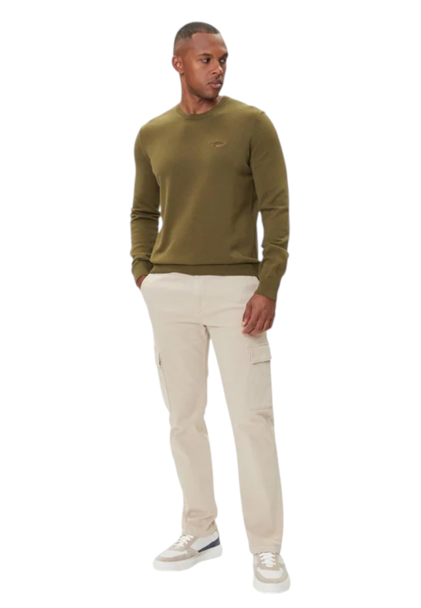Aeronautica Militare Maglia Girocollo Uomo in Cotone Tinto Filo
