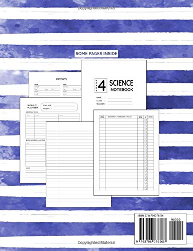 4th Grade Science Notebook: Primary Composition Lined Pages with Wide Ruled Papers for Writing Notes: Reminder of Due Date for Assignment, Homework, ... 4 Boy‘s Study of Living and Non Living Things image 3