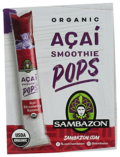 Sambazon Acai Smoothie Pops, Strawberry Banana, 8 Count (Frozen) #TOP4