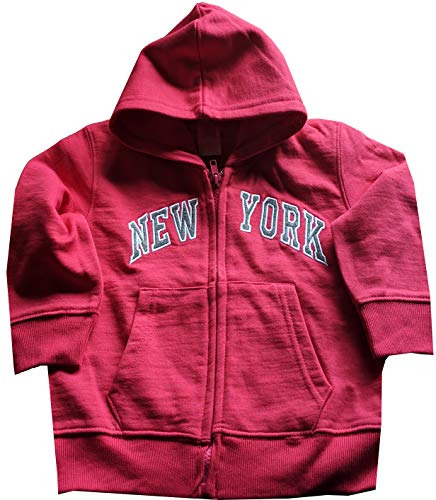 New York City Infant Baby Zippered Hoodie Sweatshirt Hot Pink 12 Months
