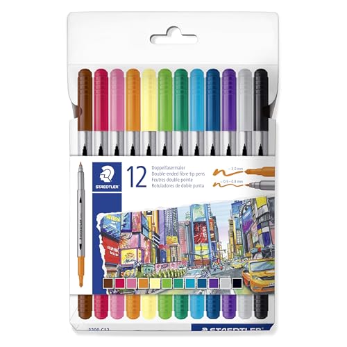 STAEDTLER Rotuladores para colorear Design Journey - Doble extremo,...