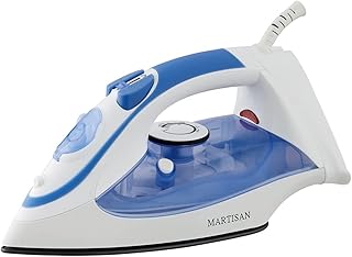 Steam Iron for Clothes, Non-stick Soleplate Iron, Variable Temperature and Steam Control, Self-Cleaning Function, Normal Size, Blue, MARTISAN product