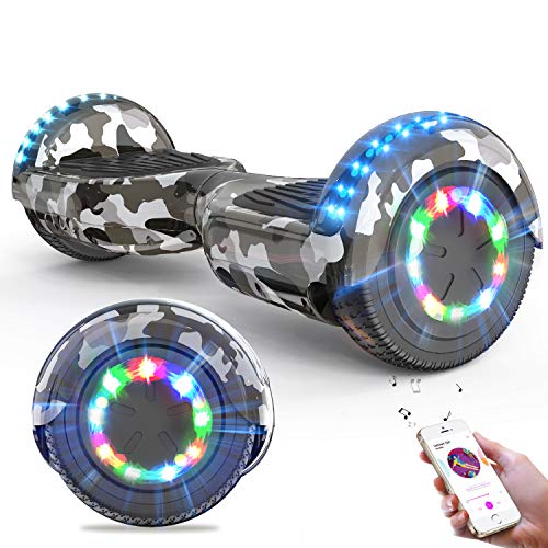 Hoverboards,Self Balancing Scooter 6.5",Elektroroller mit Bluetooth-Lautsprecher, LED-Leuchten, Geschenk für Kinder, Jugendliche