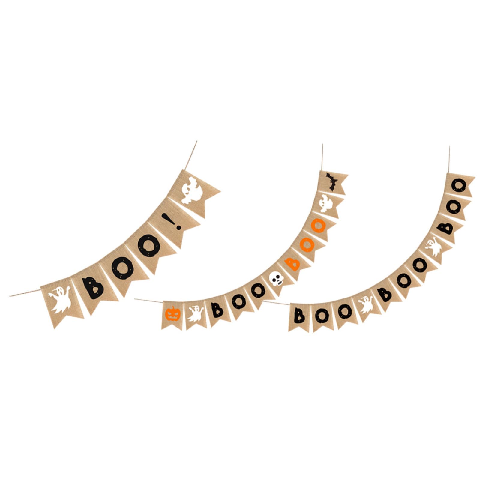 Bannière Boo Halloween pour salon et salle des fêtes | Déco de table et mur d'intérieur