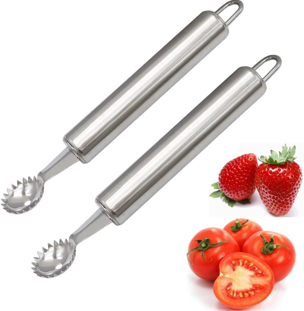 YARZFERI 2 Pcs Stainless Steel Tomato Corer Tool Strawberry