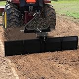 SierraSquad 3 Point Box Blade for Cat-0 & Cat-1 Tractors, 52' Heavy Duty Rear Scrape Blade with Adjustable Angle, for Grading Driveways Snow Gravel