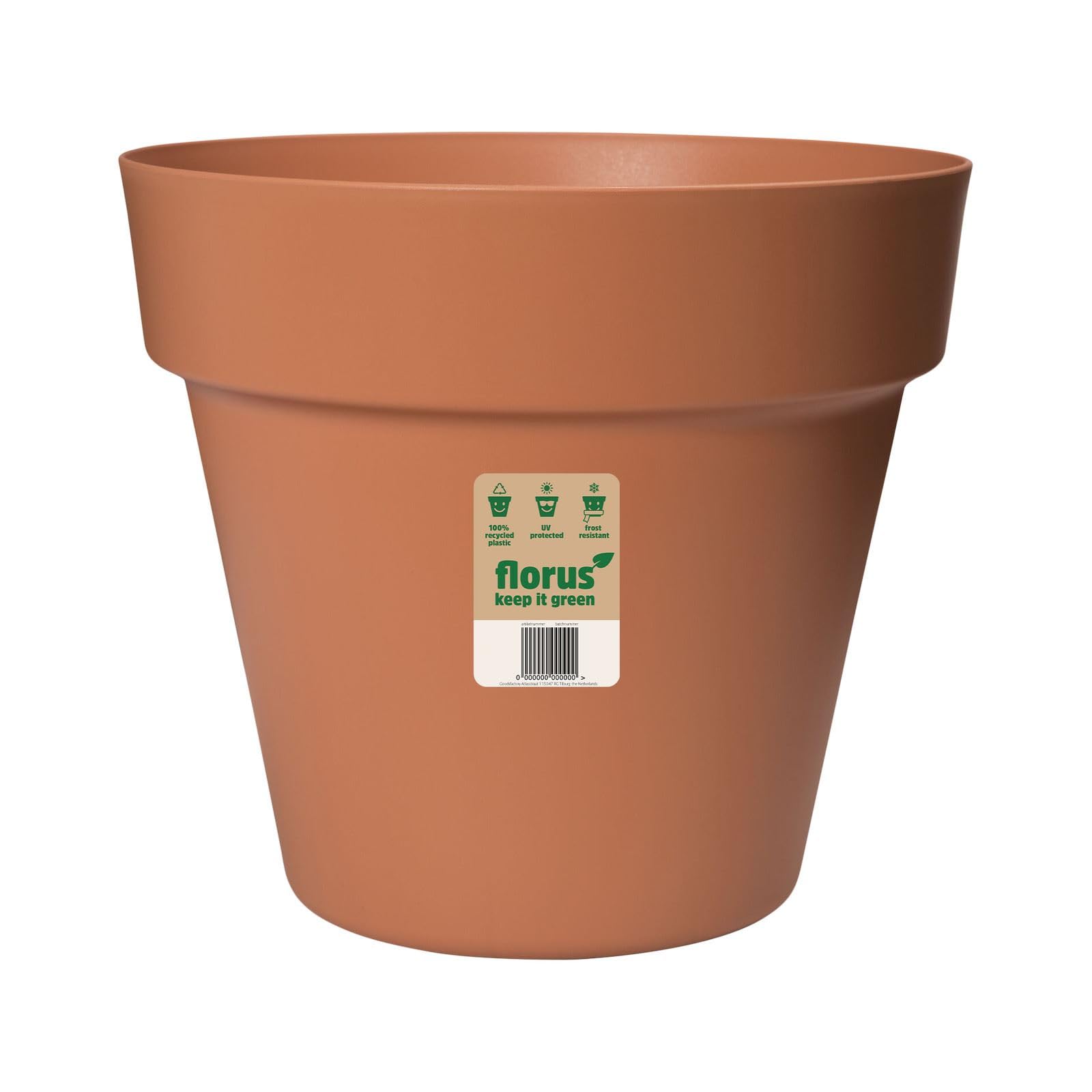 Rajani Terra Elho Paris Plant Pot 30Cm Diameter Weather-Resistant Plastic Flowerpot Indoor Outdoor Planter