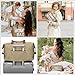printe Mom‘s Bag, Hospital Bag for Labor and Delivery, Large Mom's Diaper Tote for Mom Travel, Waterproof Baby Handbag with 2 Organizer Pouches, Khaki
