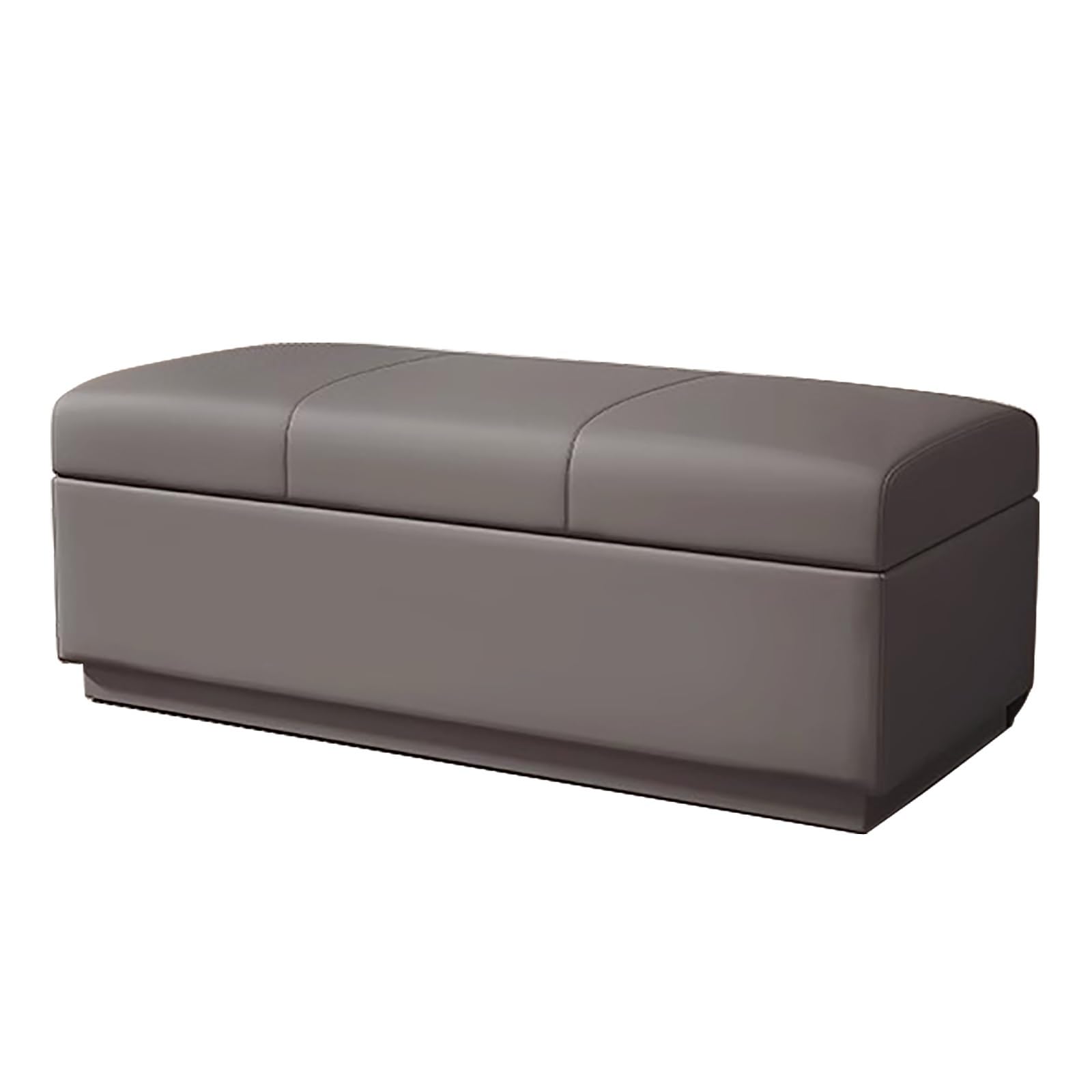 Banc Ottoman rembourré gris pour optimiser un petit espace