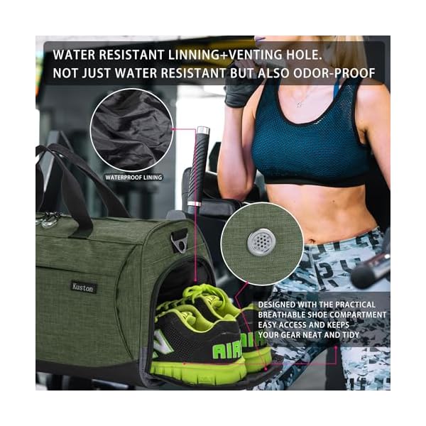 Sports Small Gym Bag for Men and Women Travel Duffel Bag Workout Bag with Shoes Compartment&Wet Pocket - Image 2