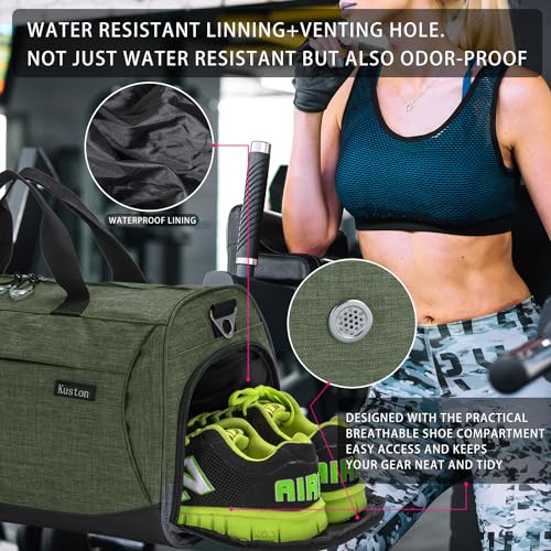 Kuston Sports Small Gym Bag for Men and Women Travel Duffel Bag Workout Bag with Shoes Compartment&Wet Pocket2
