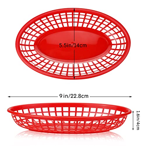 Cestas de comida rápida rojas lavables para evitar platos rotos 3