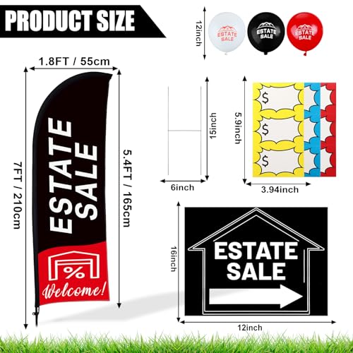 Panneaux de vente immobilière Buryeah avec kit de drapeau et flèches
