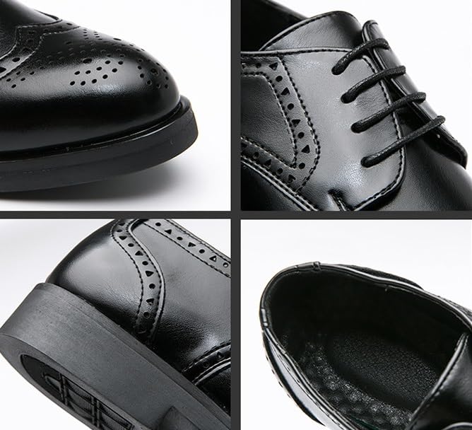 Men's Oxfords Shoes Pointed Toe Derby Shoes for Men Fashion Classic Lace Up Low Top Mens Leather Dress Shoes(Black,10)2