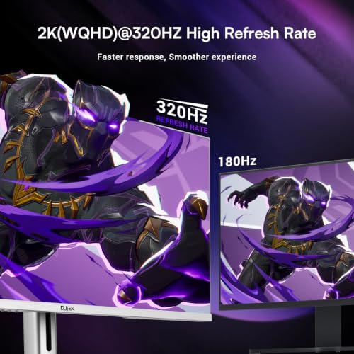 Image of 27 Inch Gaming Monitor, 320Hz, WQHD(2560 x1440) | HDR10, FreeSync, IPS,Height /Swivel /Tilt Adjustable Ergonomic Stand, 2*HDMI /2*DP, VESA Mountable, White